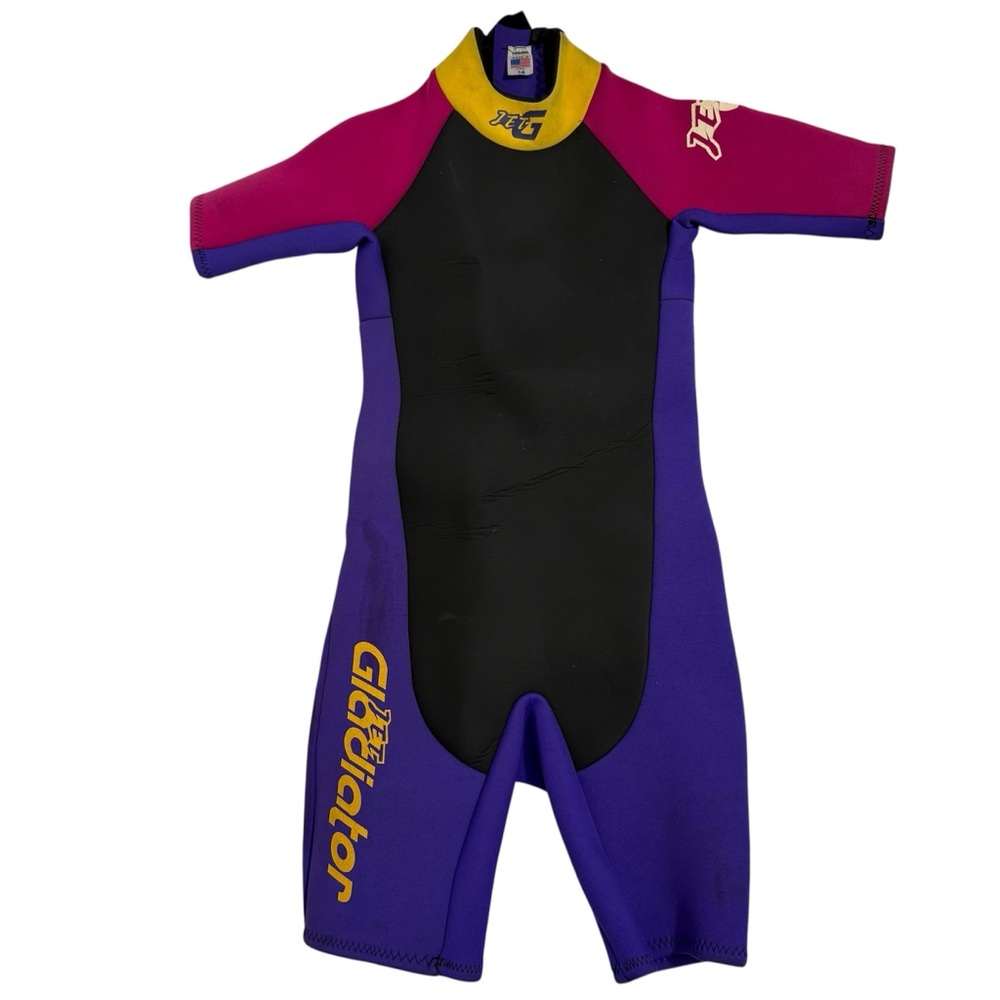 Kids Gladiator Wetsuit - Black and Purple size 14
